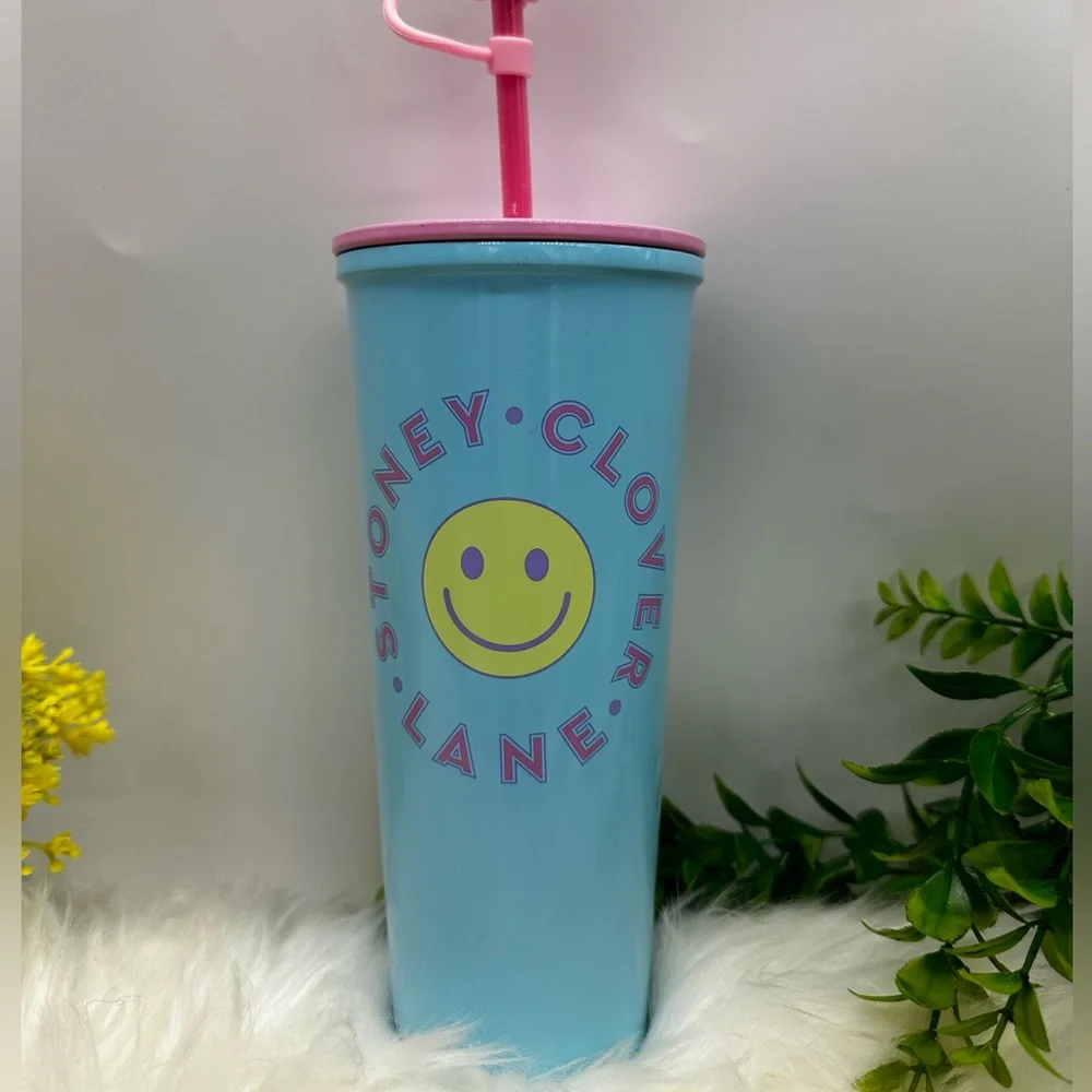 Stoney Clover Lane Tumbler Pink Heart Straw